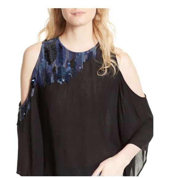 FREE people embellished cold shoulder top - Picture 2 of 13